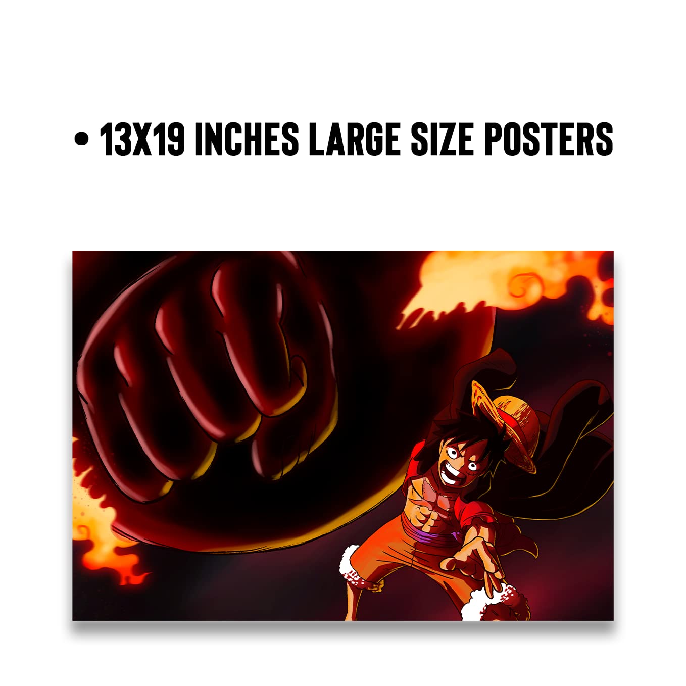 One piece posters | Monkey D Luffy | 19X13 inches | Pack of 6 posters | Luffy All 5 gears