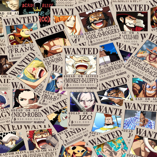 Set of 36 one piece bounty poster | anime wall poster of one piece